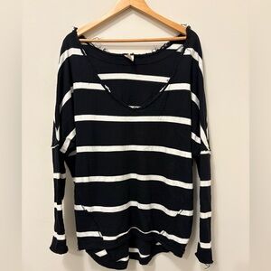 Free People We The Free Upstate wide neck off the shoulder striped tee Medium